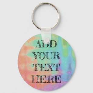 Rainbow Watercolor background Custom keychain 