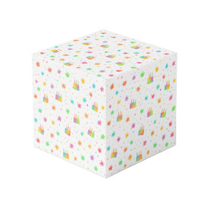 Rainbow Watercolor Birthday Cake Colorful Paint Cube