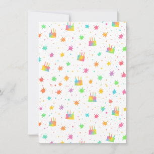 Rainbow Watercolor Birthday Cake Colourful Paint Thank You Card