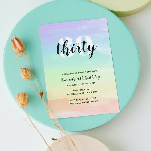 Rainbow Watercolor Birthday Invitation (Creator Uploaded)