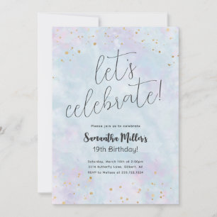 Rainbow Watercolor Birthday Party Invitation