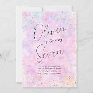 Rainbow Watercolor Birthday Party Invitation