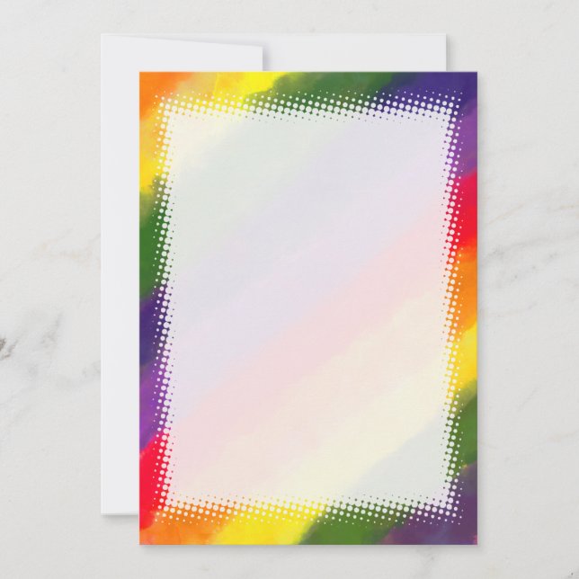 Rainbow Watercolor Blank DIY  Card (Front)
