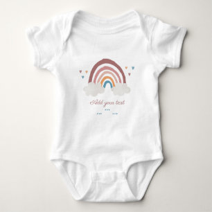 Rainbow Watercolor Boho Baby Bodysuit