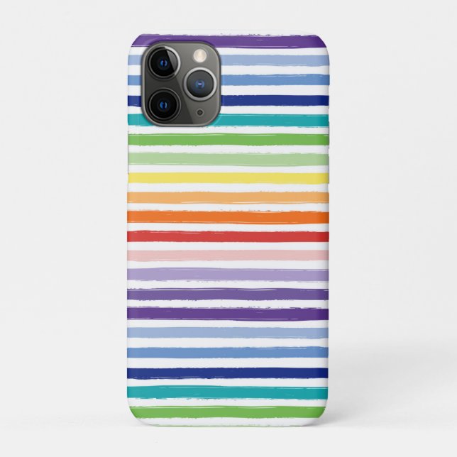 Rainbow Watercolor Brush Stripe Pattern Case-Mate iPhone Case (Back)