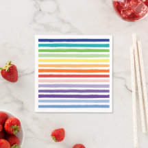 Rainbow Watercolor Brush Stripe Pattern