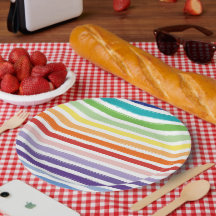 Rainbow Watercolor Brush Stripe Pattern
