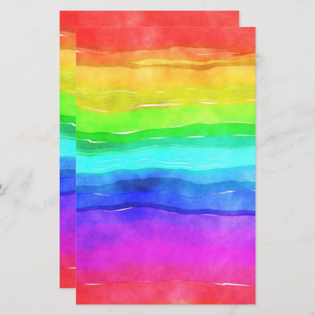 Rainbow Watercolor Colourful 5.5x8.5 Scrapbook (Front/Back)
