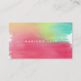 Rainbow Watercolor Contemporary Minimalist Appointment Card