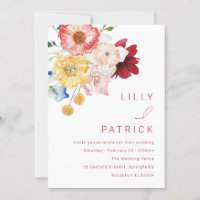 Rainbow Watercolor Flowers Spring Wedding
