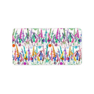 Rainbow Watercolor Garden Label