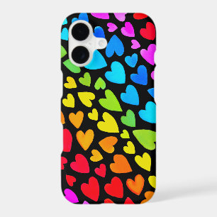Rainbow Watercolor Hearts Pattern