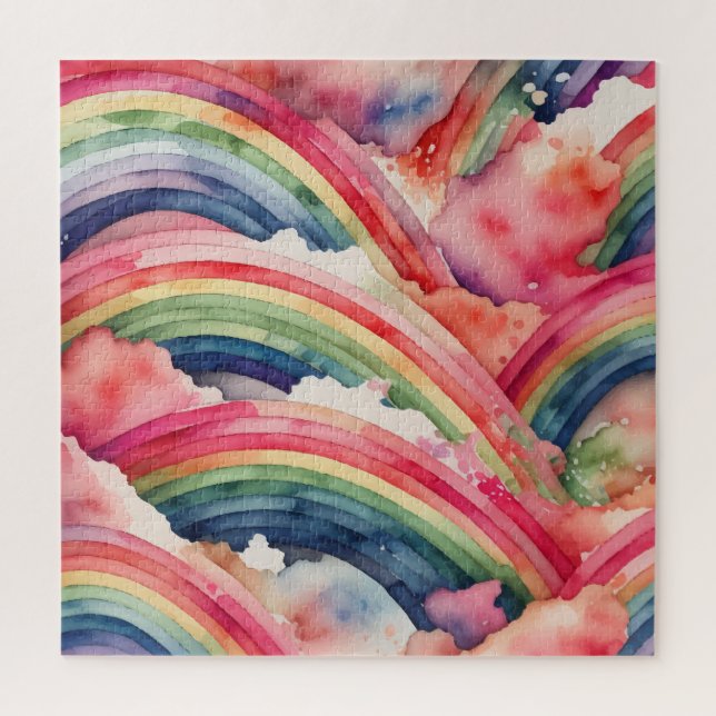 rainbow watercolor jigsaw puzzle (Vertical)