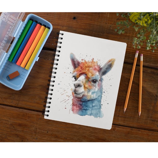  Rainbow Watercolor Llama Notebook (Creator Uploaded)