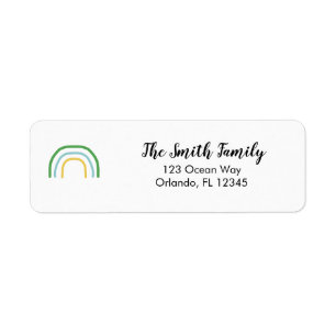 Rainbow Watercolor Painting Return Address Label