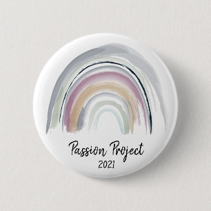 Rainbow Watercolor Pastel Retreat Project 6 Cm Round Badge