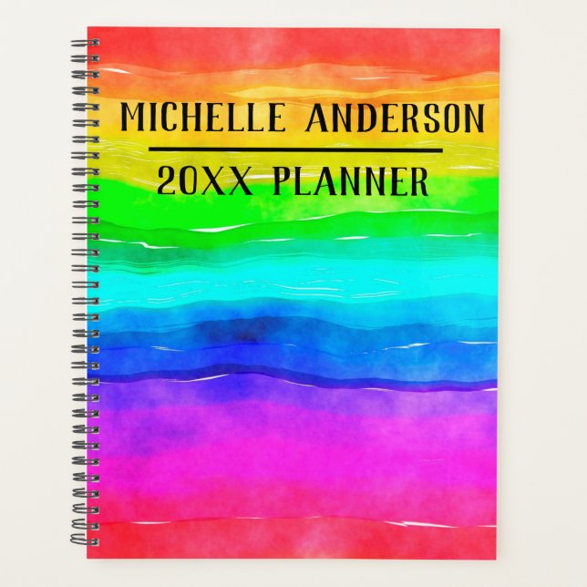 Rainbow Watercolor Planner (Front)