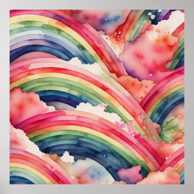 rainbow watercolor poster (Front)