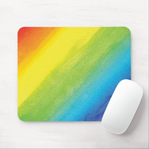 Rainbow Watercolor Pride Bright and Vibrant Mouse Pad