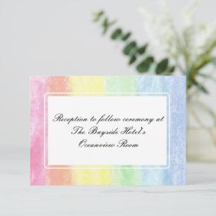 "Rainbow Watercolor" Reception Cards