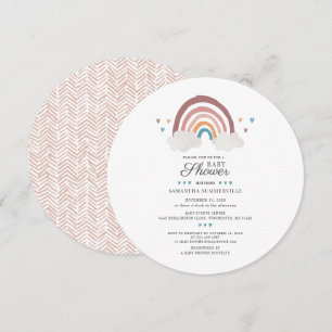 Rainbow Watercolor Script Chic Baby Shower Invitation