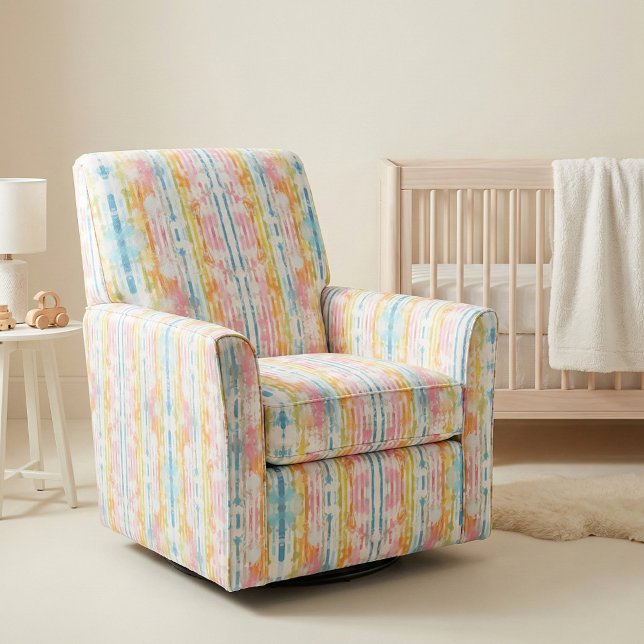 Rainbow Watercolor Stripes and Paint Splatters Fabric (Creator Uploaded)