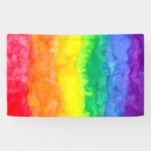 Rainbow Watercolor Wash Banner