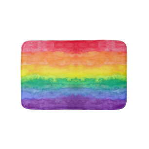 Rainbow Watercolor Wash Bath Mat H