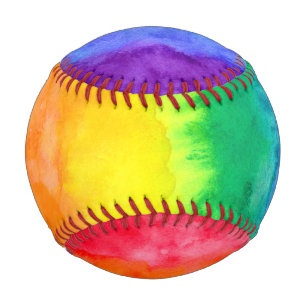 Rainbow Watercolor Wash Rainbow Baseball