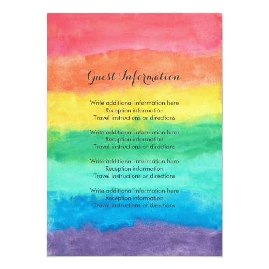 Rainbow Watercolor Wedding Card