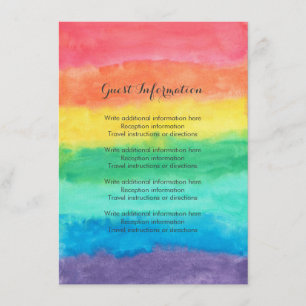 Rainbow Watercolor Wedding Enclosure Card