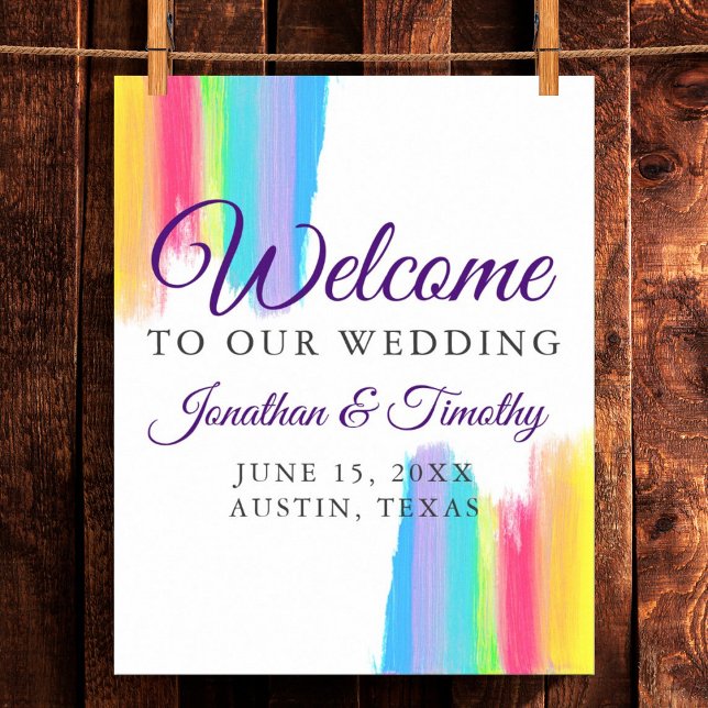 Rainbow Watercolor Welcome to our Wedding Poster (Creator Uploaded)
