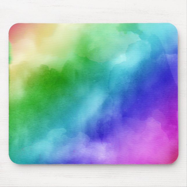 Rainbow Watercolors Mouse Pad (Front)