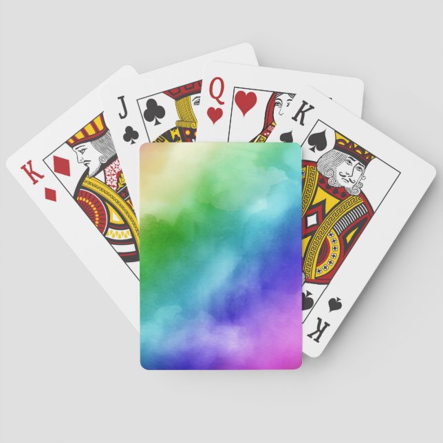 Rainbow Watercolors Playing Cards (Back)
