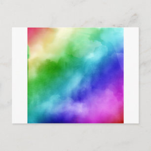 Rainbow Watercolors Postcard