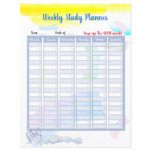 Rainbow Watercolour Study Planner and Things to DO