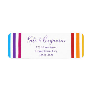 Rainbow Watercolours Address Label Return Address Label