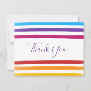 Rainbow Watercolours Business Thank You Card
