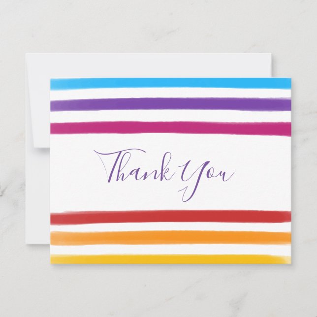 Rainbow Watercolours Business Thank You Card (Front)
