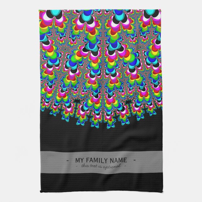Rainbow Waterfall - Fractal Art Tea Towel (Vertical)