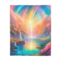 Rainbow waterfall landscape