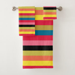 Rainbow Waterfall Stripes Bath Towel Set