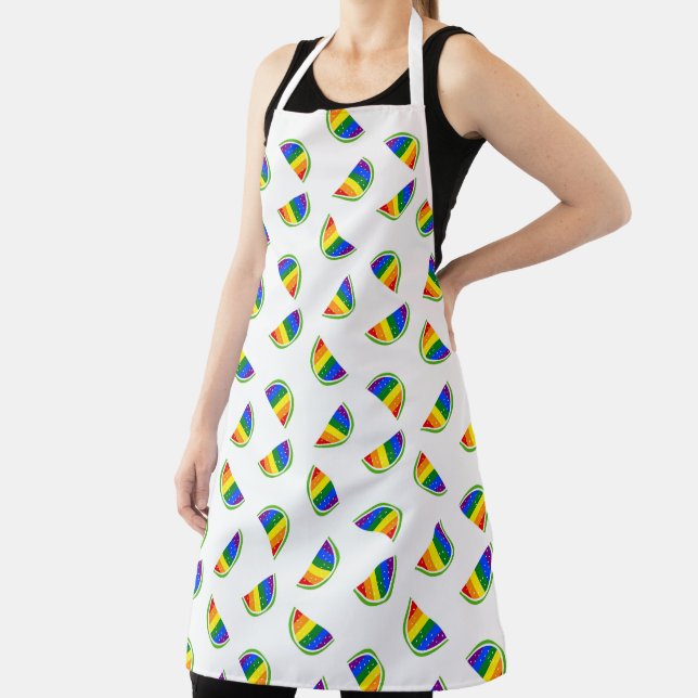 Rainbow Watermelon Pattern Apron (Insitu)