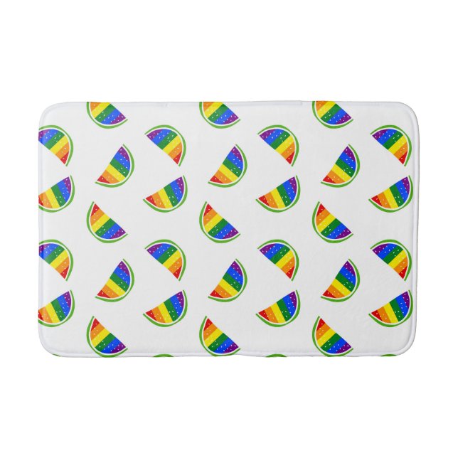 Rainbow Watermelon Pattern Bath Mat (Front)