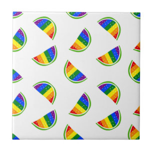 Rainbow Watermelon Pattern Ceramic Tile