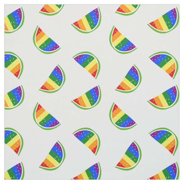 Rainbow Watermelon Pattern Fabric (Swatch)