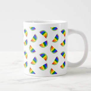 Rainbow Watermelon Pattern Large Coffee Mug