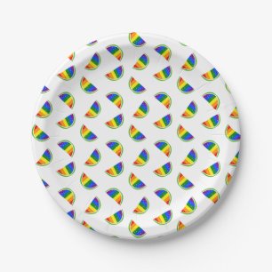 Rainbow Watermelon Pattern Paper Plate