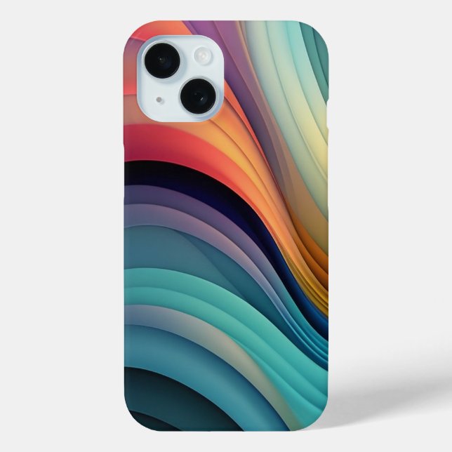 Rainbow Wave Abstract Art Case-Mate iPhone Case (Back)
