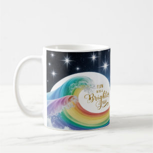 Rainbow Wave Brighter Year Inspirational Classic Coffee Mug